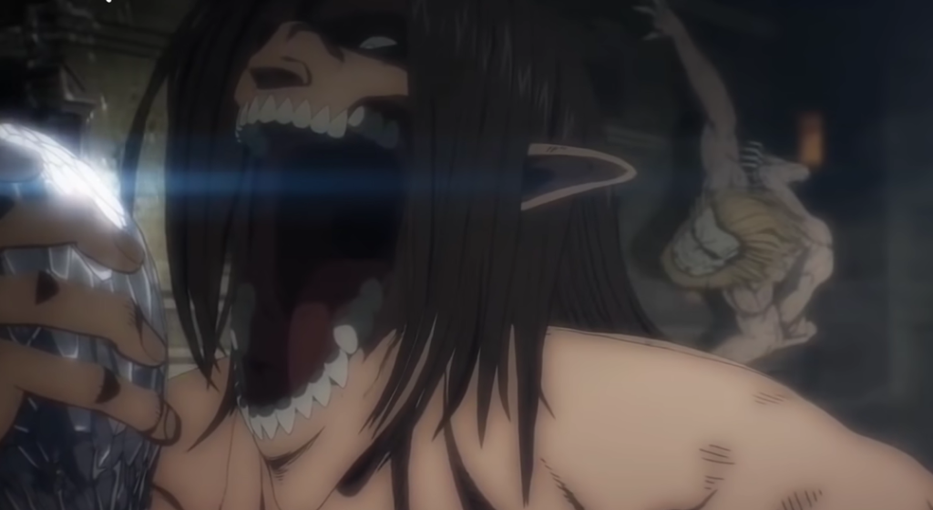Eren’s Power Surges After Consuming The War Hammer Titan in Epic Battle Against Jaw Titan